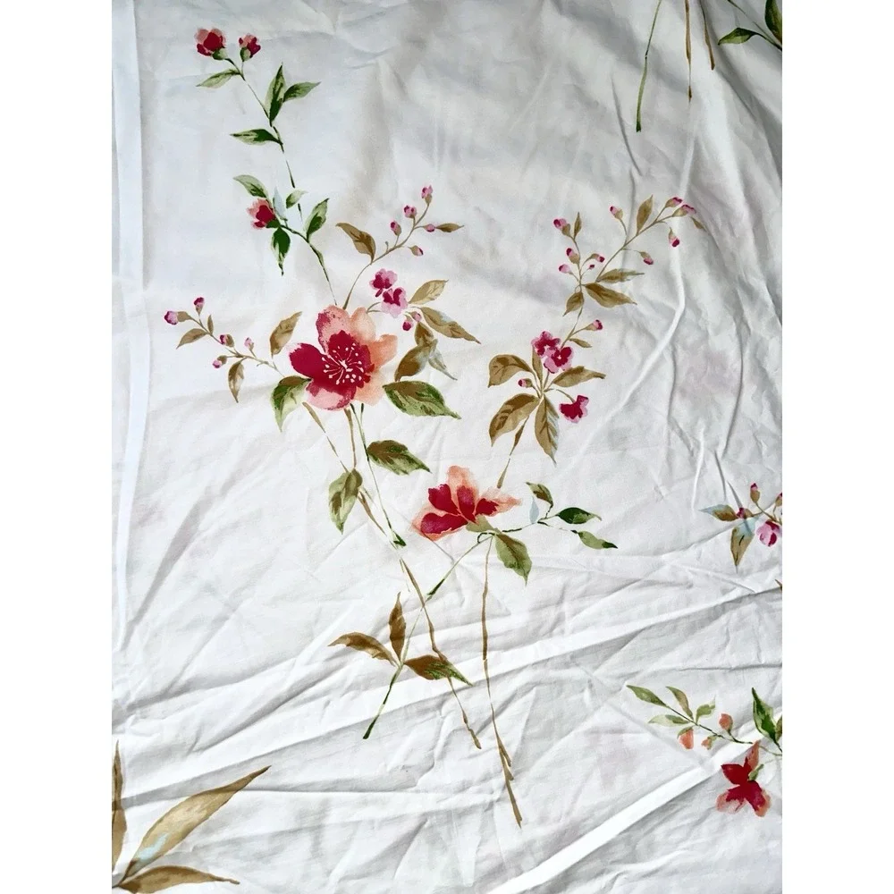 Vtg Coming Home Lands End King Duvet Cover Watercolor Tropical Floral Cotton NWT